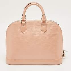 Pre Owned Louis Vuitton Metallic Peach Epi Leather Alma PM Bag