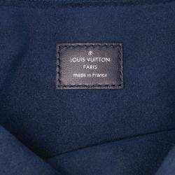 Pre Owned Louis Vuitton Navy Blue Monogram Embossed Puffy Lambskin Coussin PM