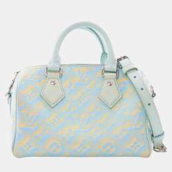 Pre Owned Louis Vuitton Blue Monogram Empreinte Summer Stardust Speedy Bandouliere 20