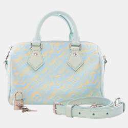 Pre Owned Louis Vuitton Blue Monogram Empreinte Summer Stardust Speedy Bandouliere 20