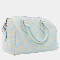 Pre Owned Louis Vuitton Blue Monogram Empreinte Summer Stardust Speedy Bandouliere 20
