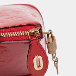 Pre Owned Louis Vuitton Red Leather Monogram Vernis Lockit PM