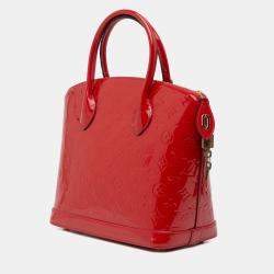 Pre Owned Louis Vuitton Red Leather Monogram Vernis Lockit PM