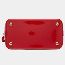 Pre Owned Louis Vuitton Red Leather Monogram Vernis Lockit PM