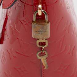 Pre Owned Louis Vuitton Red Leather Monogram Vernis Lockit PM