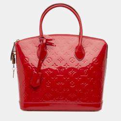 Pre Owned Louis Vuitton Red Leather Monogram Vernis Lockit PM