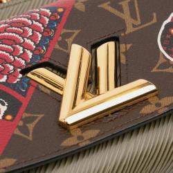 Pre Owned Louis Vuitton Brown Kansai Yamamoto Monogram and Epi Kabuki Twist Wallet on Chain