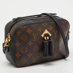 Pre Owned Louis Vuitton Black Monogram Canvas Saintonge Bag