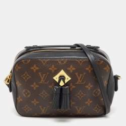 Pre Owned Louis Vuitton Black Monogram Canvas Saintonge Bag