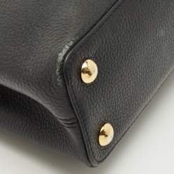 Pre Owned Louis Vuitton Black/Beige Taurillon Leather and Python Capucines BB Bag