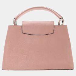 Pre Owned Louis Vuitton Pink Taurillon Capucines PM