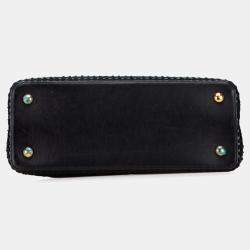 Pre Owned Louis Vuitton Black Tweed Capucines MM