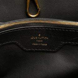 Pre Owned Louis Vuitton Black Tweed Capucines MM