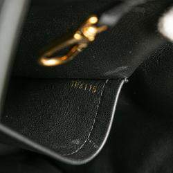 Pre Owned Louis Vuitton Black Tweed Capucines MM