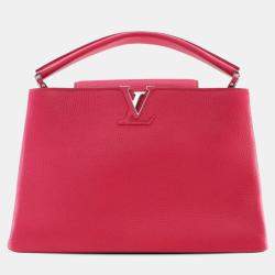 Pre Owned Louis Vuitton Red Taurillon Capucines MM