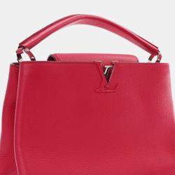 Pre Owned Louis Vuitton Red Taurillon Capucines MM