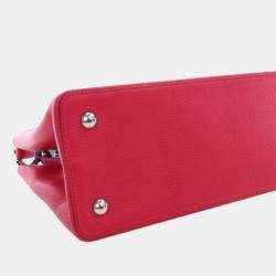Pre Owned Louis Vuitton Red Taurillon Capucines MM