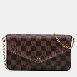 Pre Owned Louis Vuitton Brown Damier Ebene Pochette Felicie