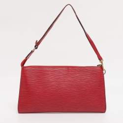 Pre Owned Louis Vuitton Castilian Red Epi Leather Pochette Accessoires Bag