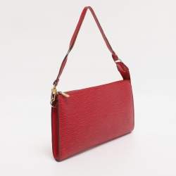 Pre Owned Louis Vuitton Castilian Red Epi Leather Pochette Accessoires Bag