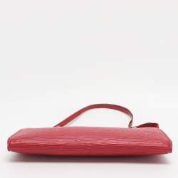 Pre Owned Louis Vuitton Castilian Red Epi Leather Pochette Accessoires Bag