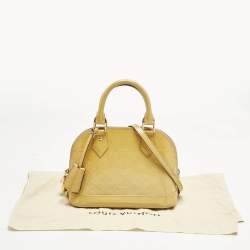 Pre Owned Louis Vuitton Jaune Passion Monogram Vernis Alma BB Bag
