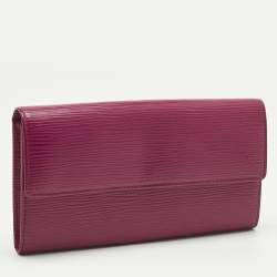 Pre Owned Louis Vuitton Fuchsia Epi Leather Sarah Wallet
