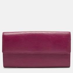 Pre Owned Louis Vuitton Fuchsia Epi Leather Sarah Wallet