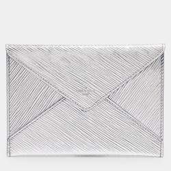 Pre Owned  Louis Vuitton Silver Epi Leather Invitation Envelope Clutch
