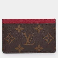 Pre Owned Louis Vuitton Fuchsia Monogram Canvas Card Holder