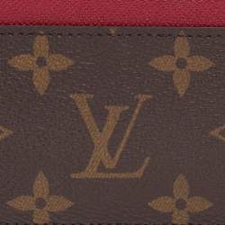 Pre Owned Louis Vuitton Fuchsia Monogram Canvas Card Holder