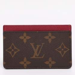 Pre Owned Louis Vuitton Fuchsia Monogram Canvas Card Holder