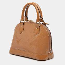 Pre Owned Louis Vuitton Brown Monogram Vernis Alma BB