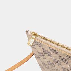 Pre Owned Louis Vuitton White Damier Azur Neverfull MM