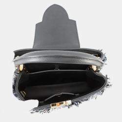 Pre Owned Louis Vuitton Capucines Noir Tweed Size MM