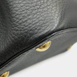 Pre Owned Louis Vuitton Capucines Noir Taurillon Leather Shearling Size MM