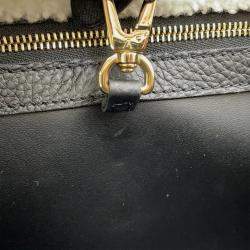 Pre Owned Louis Vuitton Capucines Noir Taurillon Leather Shearling Size MM