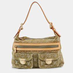 Pre Owned Louis Vuitton Baggy Khaki Monogram Denim Size PM