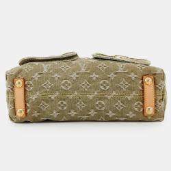 Pre Owned Louis Vuitton Baggy Khaki Monogram Denim Size PM