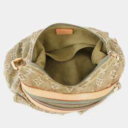 Pre Owned Louis Vuitton Baggy Khaki Monogram Denim Size PM