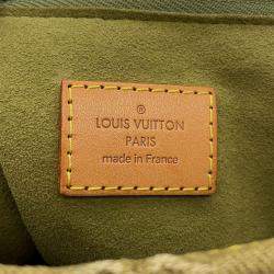 Pre Owned Louis Vuitton Baggy Khaki Monogram Denim Size PM