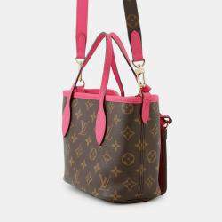 Pre Owned Louis Vuitton Neverfull Inside Out Rose Buffalo Pondichery Leather Monogram BB Handbag