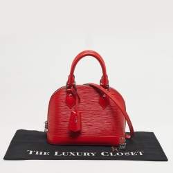 Pre Owned Louis Vuitton Coquelicot Epi Leather Alma BB Bag