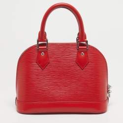 Pre Owned Louis Vuitton Coquelicot Epi Leather Alma BB Bag