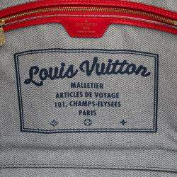 Pre Owned Louis Vuitton Blue Monogram Denim Patchwork Neverfull MM