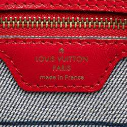 Pre Owned Louis Vuitton Blue Monogram Denim Patchwork Neverfull MM