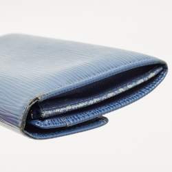 Pre Owned Louis Vuitton Myrtille Blue Epi Leather Sarah Wallet