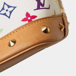 Pre Owned Louis Vuitton White Monogram Multicolore Alma PM