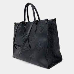 Pre Owned Louis Vuitton Black Leather Empreinte On the Go GM