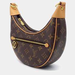 Pre Owned Louis Vuitton Brown Coated canvas loop bag
